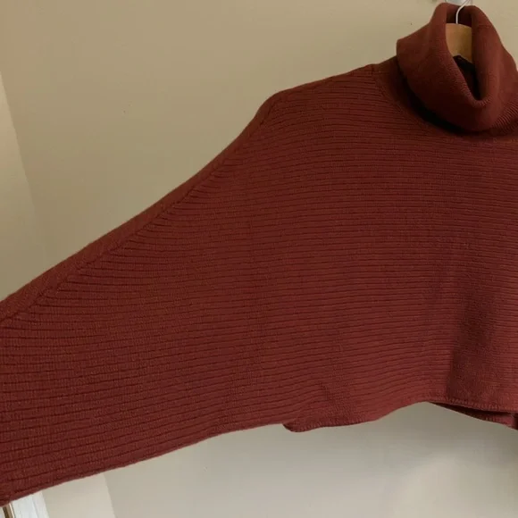 Aritzia Wilfred Free Naomi merino wool cropped sweater dolman sleeves size M - Picture 3 of 6